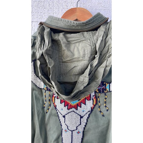 Denim & Supply Ralph Lauren Beaded Steer Head Field Army Hoodie Jacket M - Picture 7 of 9